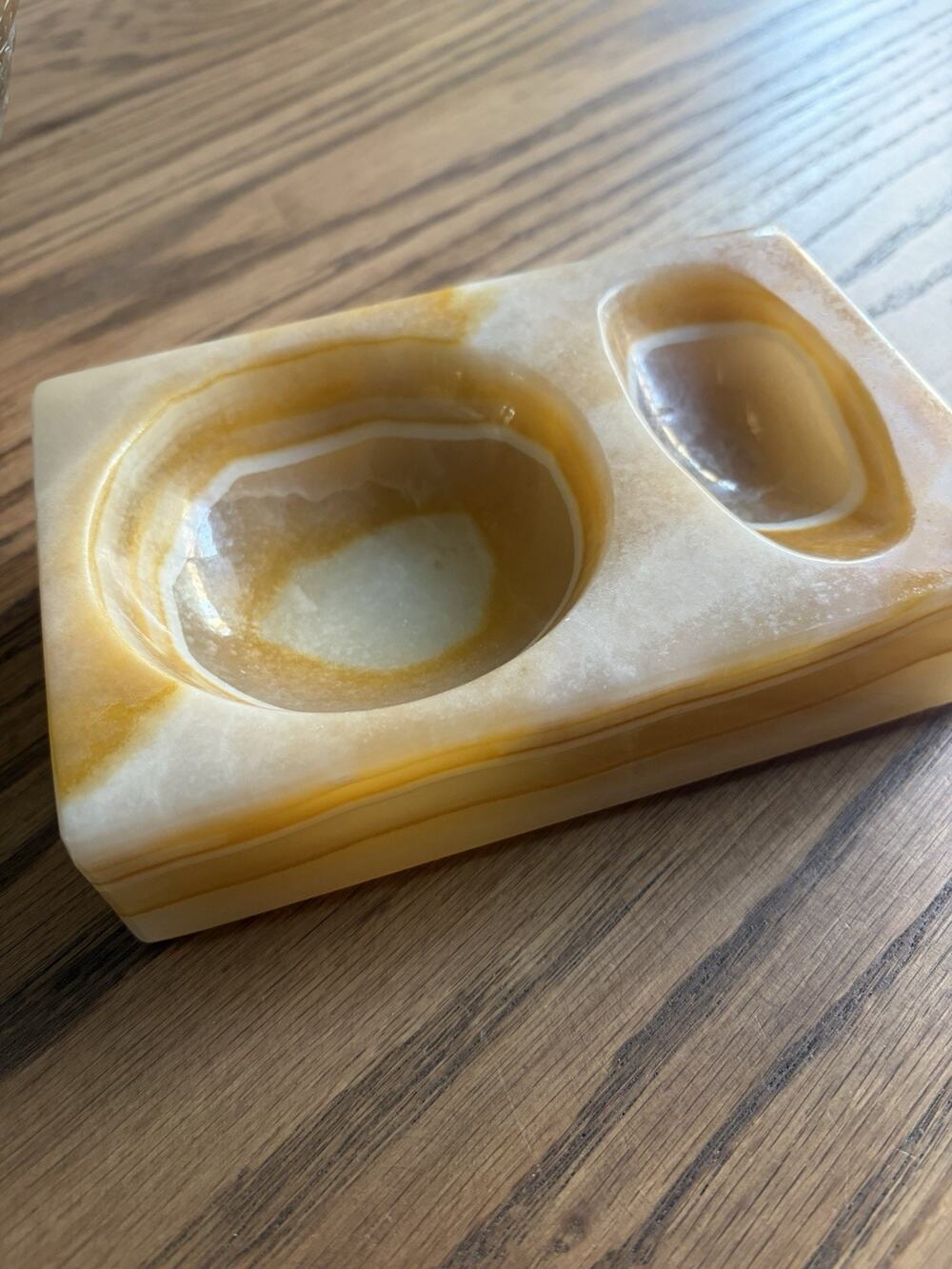 Vintage Midcentury Onyx Ashtray Large Rectangular Onyx Ashtray